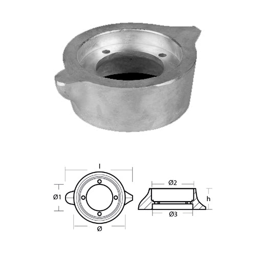 Anodo Volvo Penta collare volvo penta 110 sail drive Alluminio
